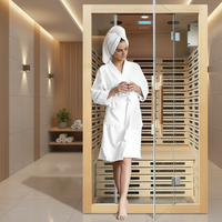 Sauna domestique KXN KXN001, sauna de luxe en bois massif de cèdre, chauffage infrarouge électrique, 5 radiateurs, design moderne, panneau de commande informatique
