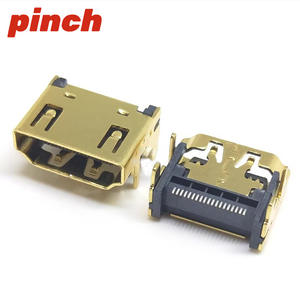 Conector HDMI Hembra de 19 Pines, Carcasa de Cobre Niquelado, Montaje Superficial - Product Image 3