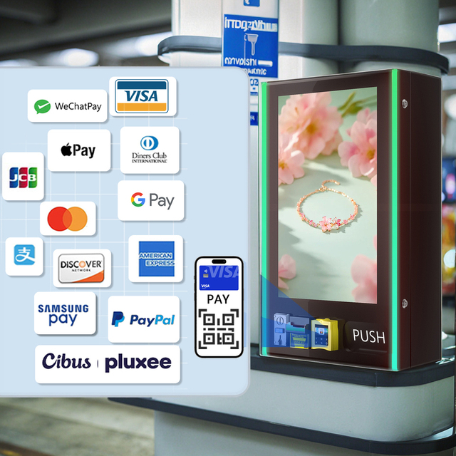 Mini Wall-Mounted Smart Touch Screen Vending Machine for Railway Station QR Code & Card Reader Payment System Coin Operated