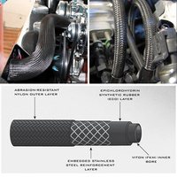 Kit de conduites de carburant PTFE 3/8" 6AN AN6 E85 en nylon tressé en acier inoxydable avec raccords