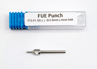 Poinçon d'extraction de follicules pileux certifié CE Follicare en acier inoxydable dentelé, outil FUE pour la transplantation capillaire.