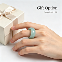 Bague en jadéite naturelle cirée en gros, type A, bague en jade birman unisexe pour hommes et femmes, bijoux cadeau