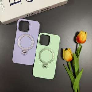 Étui de téléphone BAILI Factory, populaire, en silicone liquide de couleur unie, avec anneau magnétique, support magnétique, <span class=keywords><strong>feutre</strong></span> intérieur, antichoc, pour iPhone/Android - Product Image 5