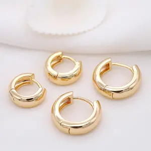 Женские серьги-кольца с золотым покрытием, 14 карат