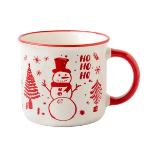 Zogift, рождественские кофейные чашки, подарки, керамическая сублимационная Кружка Ручной Работы, милая крышка с ложкой