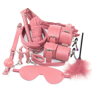 ชุดอุปกรณ์บอนด์เดจ 10 ชิ้น หนังสีดำ ชุด BDSM พร้อมผ้าปิดตา เชือก และอุปกรณ์รัด สำหรับการเล่นสำหรับผู้ใหญ่ - Product Image 4