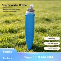 Gourde d'eau pliable en TPU souple personnalisée pour le marathon, la course à pied, le cyclisme et la randonnée