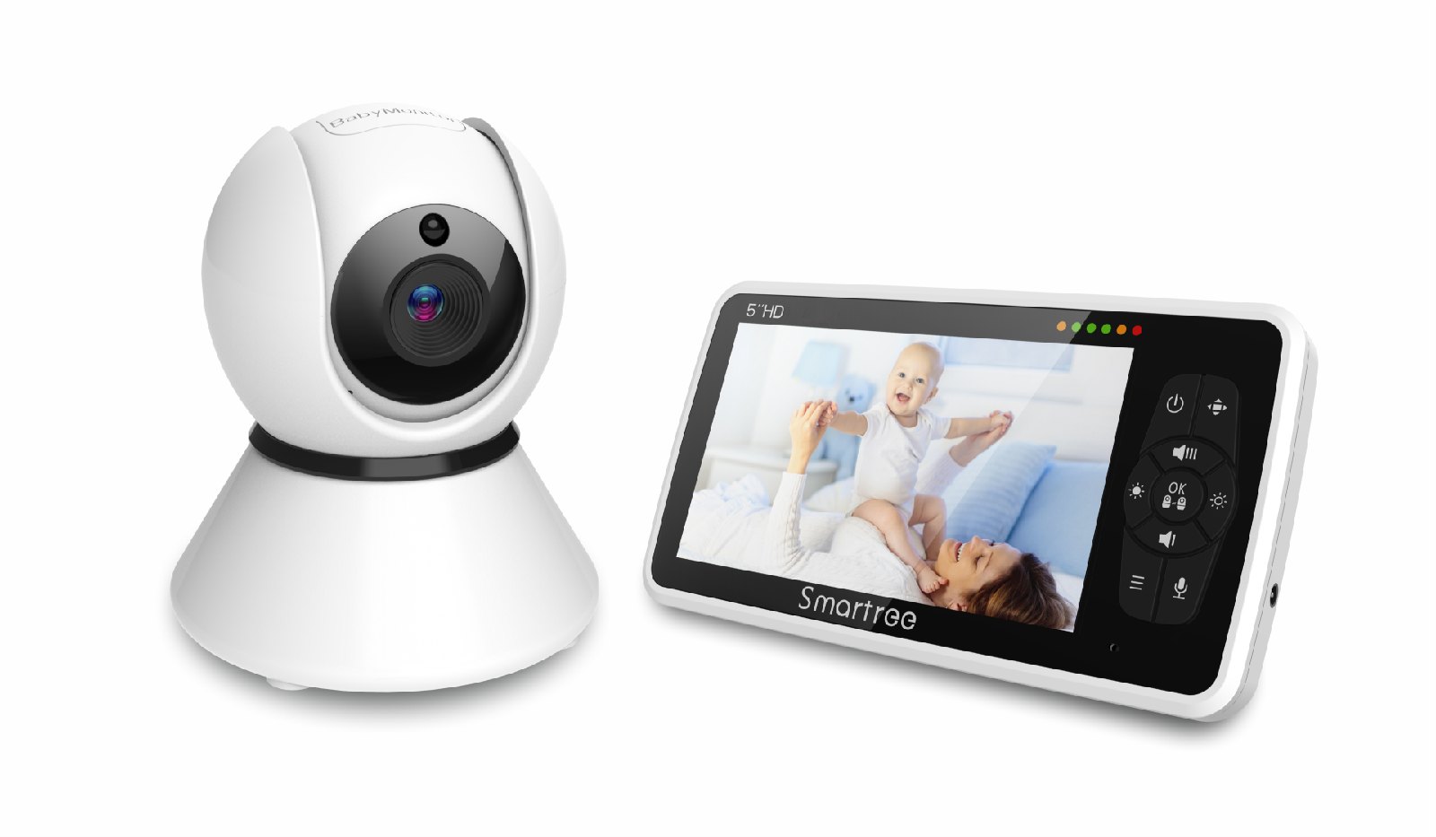 5" Inch  1080P CCTV Security smart Baby call With monitor bebe Camera