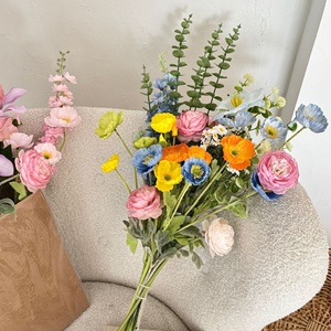 Ramo de Flores Artificiales de Seda Realistas al por Mayor, Mezcla de <span class=keywords><strong>Hortensias</strong></span>, Rosas y Orquídeas para Decoración de Bodas y Hogar - Product Image 5