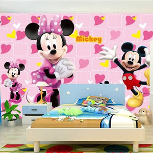 K102920 Phim Hoạt Hình Trẻ Em Mickey Mouse Tự Dính Tường Bức Tranh Tường Nền