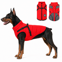 Manteau pour chien rouge XS, style country, de sécurité et d'agilité, avec capuche en fourrure, matelassé en duvet, rembourré, en jean, en cuir, vêtements d'hiver pour chiens