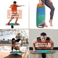 Planche d'équilibre TOPKO avec butées réglables, rouleau en liège, planche d'équilibre en bambou