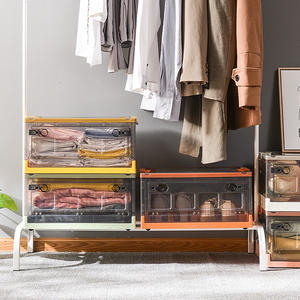 Precio al por mayor 27L Caja de almacenamiento de contenedores de plástico Caja de almacenamiento de plástico plegable Caja de almacenamiento apilable plegable - Product Image 3