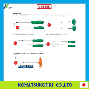 Tournevis professionnel et de haute qualité VESSEL du Japon avec poignée colorée en injection, prise en main confortable et S/D - Product Image 5