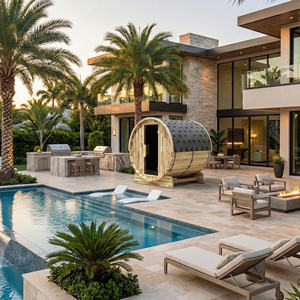 Sauna en bois de luxe pour jardin, sauna sec traditionnel pour 4 personnes, cabine extérieure de 79 pouces - Product Image 4