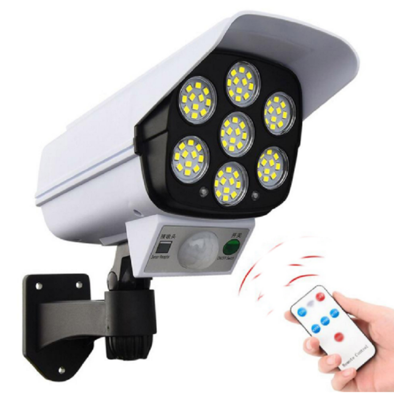 Солнечный датчик движения светодиодный настенный светильник на открытом воздухе имитационная модель безопасности, камеры видеонаблюдения для человеческого тела