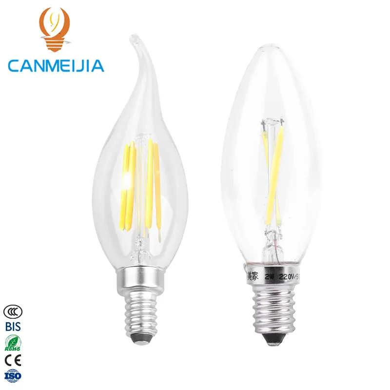 Glas kerze LED-Glühbirne Home Beleuchtung Ampulle LED E14 Kerze Energie spar lampe Licht Bombilla LED E14 COB 220v 2W 4W 6w