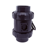 Vanne à boisseau sphérique électrique radiante AC/DC 95-265V à trois voies DN20 en PVC avec joint PTFE sans actionneur pour applications aquatiques