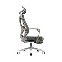 Nouvelle chaise de bureau ergonomique pivotante et réglable, moderne et élégante, avec appui-tête 3D et accoudoirs en PU, dossier haut en maille