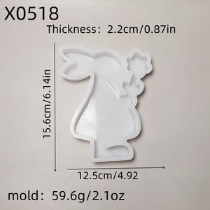 Moldes de fundición de resina hechos a mano para adornos decorativos DIY estilo Ins molde de estatuilla de conejo de silicona X0518 - Product Image 3