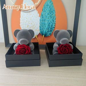 AM-PFG09B Ammy Fleur éternelle avec boîte <span class=keywords><strong>cadeau</strong></span> ours en peluche, fleur préservée dans une boîte <span class=keywords><strong>cadeau</strong></span>, cadeaux pour la Saint-Valentin, la <span class=keywords><strong>fête</strong></span> <span class=keywords><strong>des</strong></span> <span class=keywords><strong>mères</strong></span> - Product Image 4