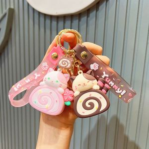 New Cat Cake Roll Cartoon <b>Key</b> <b>Chain</b> Cute Doll Car <b>Key</b> <b>Chain</b> School Bag Pendant Cartoon <b>Key</b> <b>Chain</b> - Product Image 1