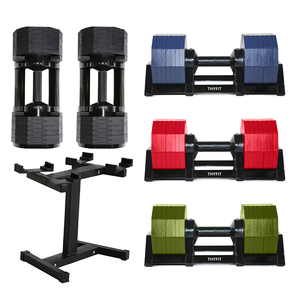 Ensemble haltères et barres à libération rapide 28 kg-40 kg, haltères réglables 28 kg en fonte noire, poids pour chevilles et poignets Golds Gym - Product Image 2