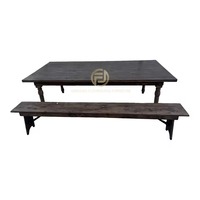 Table à manger en pin massif haute capacité, résistante aux rayures, avec banc, ensemble de 4 à 6 places, mobilier pour cantine scolaire, salle