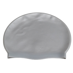 Bonnet de bain en silicone pour enfants, couleur unie, imperméable, pour usage extérieur - Product Image 1