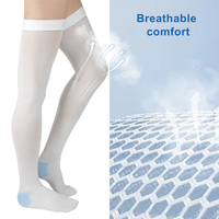 Bas de contention anti-thrombose de qualité médicale, respirants, avec port de surveillance de la santé, tricotés, motif uni