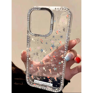 เคสโทรศัพท์ลายการ์ตูนแฟชั่น ขอบเพชรระยิบระยับ TPU 360 องศา ป้องกันรอยนิ้วมือ กันน้ำ - Product Image 2