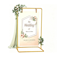 Support de panneau de bienvenue en métal pour mariage, cérémonie, fête d'anniversaire, toile de fond, décoration de photomaton