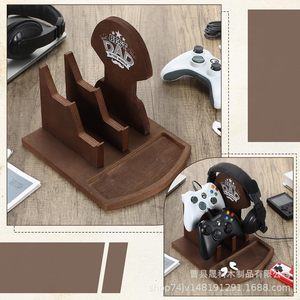 Wooden Headphone Stand 25x21x22cm 3 Floors <b>Gaming</b> <b>Controller</b> Storage Rack Desktop Organizer Father's Day Gift - Product Image 5