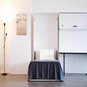 Smarters — <span class=keywords><strong>lit</strong></span> mural vertical personnalisé, avec étagère pour gagner <span class=keywords><strong>de</strong></span> l'espace, <span class=keywords><strong>lit</strong></span> en métal caché avec placard et garde-robe personnalisé - Product Image 6