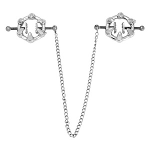 QKKQ <b>Ring</b> Shaped Nipple Clamps Skin Friendly Metal Clamps Breast <b>Clips</b> Strapon Steel Chain BDSM Breast Bondage Nipple <b>Clips</b> - Product Image 6