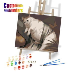 <span class=keywords><strong>Peinture</strong></span> par numéros 40x50cm Chat triste pleurant Impression couleur Toile Animal DIY <span class=keywords><strong>Peinture</strong></span> à l'huile par numéros - Product Image 1