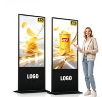 Affichage publicitaire numérique LCD sur pied pour intérieur, écran tactile Android OEM 43/49/55/65 pouces pour centre commercial