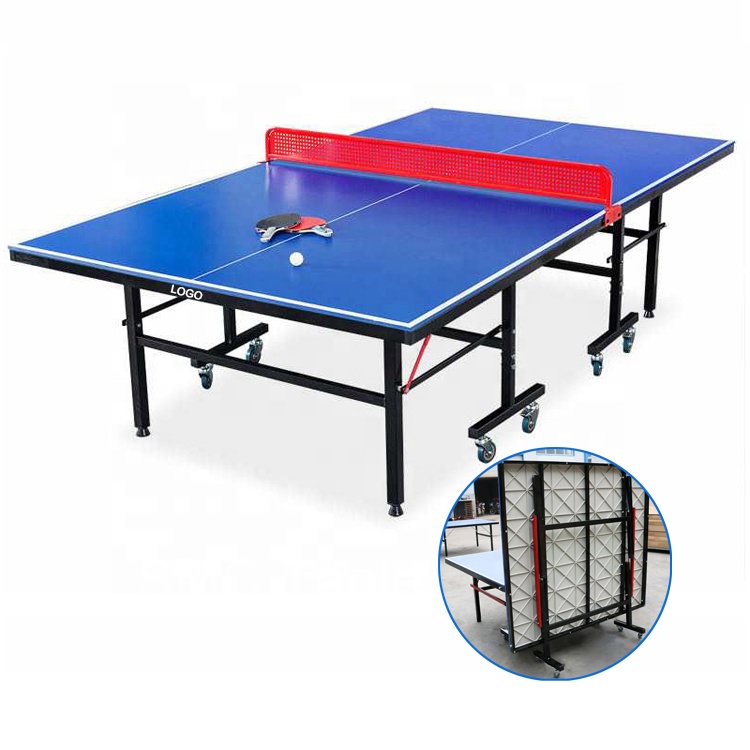 Offical size SMC outdoor tennis table foldable table desk with wheel training steel metal frame tube waterproof ping-pong tables