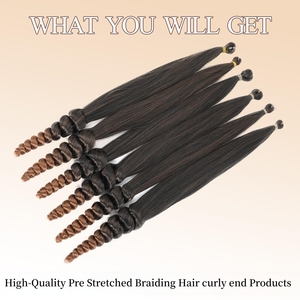 Cheveux synthétiques Julianna 18 pouces 150g pré-étirés, bouclés en spirale, soyeux, ondulés, pour tresses, boucles françaises rebondissantes - Product Image 5