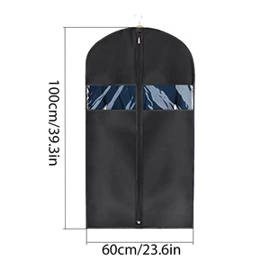 <span class=keywords><strong>Housse</strong></span> de <span class=keywords><strong>vêtement</strong></span> portable noire non tissée 60*110 cm avec fermetures éclair pour rangement et voyage, <span class=keywords><strong>housse</strong></span> lavable pour T-shirts, vestes, costumes, manteaux - Product Image 1