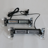 Luces LED Estroboscópicas para el Interior del Coche, Luces Intermitentes de Emergencia para el Parabrisas, Barra de Luces de Advertencia, Color Ámbar y Blanco, Montaje con Ventosas