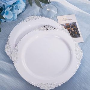 Assiette Ronde en Plastique Transparente Gaufrée à Chaud Écologique pour Mariage - Product Image 3
