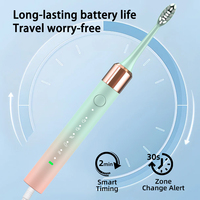 Brosse à dents électrique Sonic pour adultes 5 têtes de brosse 5 Modes Blanchiment des dents Minuterie intelligente 2 minutes Fonctionnement 30 jours Moteur 42,000 VPM