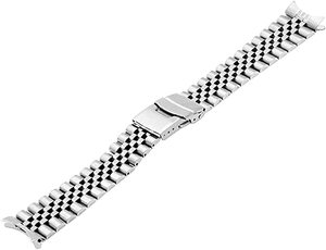 Bracelet de <span class=keywords><strong>montre</strong></span> en métal noir argenté à double boucle de verrouillage conique en <span class=keywords><strong>acier</strong></span> inoxydable 316L et 22mm pour <span class=keywords><strong>montre</strong></span> SKX - Product Image 3