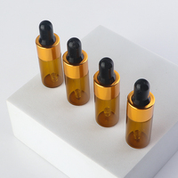 Récipients d'aromathérapie en verre 1ml 2ml 3ml 4ml 5ml Flacons d'huile essentielle ambrée Mini flacons compte-gouttes pour huiles