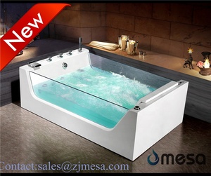 זול מחיר מוצק משטח עיסוי whirlpool אמבטיה ברור זכוכית אמבטיה עם led אור - Product Image 6