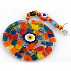 12X22 cm Vidrio Evil Eyes Decoración de pared Paneles de vidrieras - Product Image 2