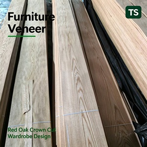 Chapa de Madera de Roble Rojo de 0.45mm, Grano Natural, Chapa de Madera Real para Muebles, Armarios y Decoración de Interiores - Product Image 1