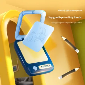 Nouveau jouet éducatif pour enfants, tableau <span class=keywords><strong>de</strong></span> <span class=keywords><strong>dessin</strong></span> et d'écriture en plastique <span class=keywords><strong>de</strong></span> type carte, peinture à frotter, graffiti, éducation maternelle - Product Image 2