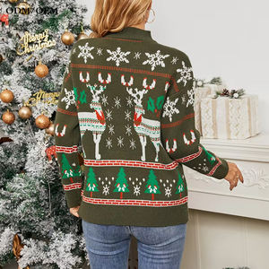 เสื้อไหมพรมถักขายส่งสำหรับผู้หญิง เสื้อกันหนาวคริสต์มาสเนื้อนุ่ม อุ่นสบาย ทรงหลวม เสื้อถักสำหรับฤดูใบไม้ร่วงและฤดูหนาว แขนยาว - Product Image 2